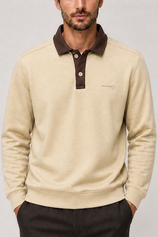 Redline Snap Erkek Regular Fit Düğmeli Kışlık Sweatshirt Bej