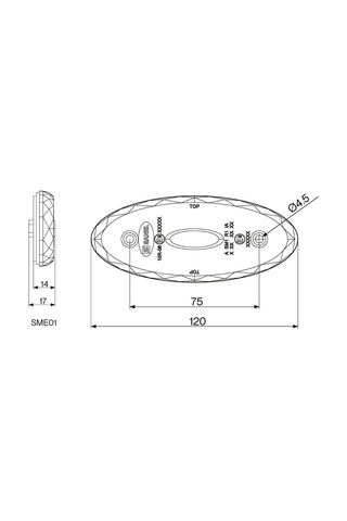 12v-24v Yan Sinyal Lambası Dorse Side Marker Sarı Oval 4 Ledli 120 50 Mm