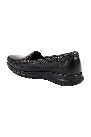Forelli 29423 Laden G Siyah Kadın Comfort Deri Ayakkabı Siyah