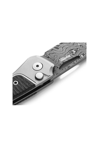 Lionsteel Twain Damascus - Gray Titanium / Carbon Fiber Çakı Gri