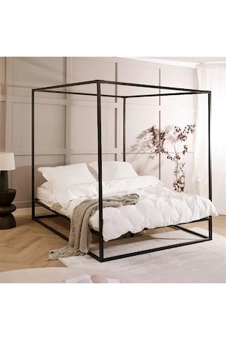 Lena Çift Kişilik Metal Karyola Siyah