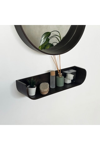 Dekoratif Ahşap Tasarım Duvar Rafı Ceviz