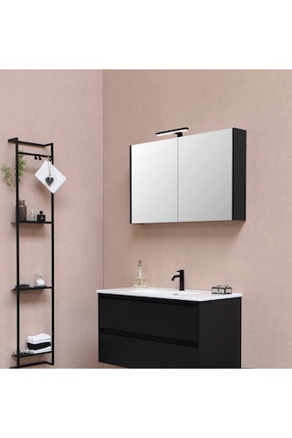 Meriç Dekoratif Led Banyo Aplik 30cm Siyah - 6500k Beyaz Işık Siyah