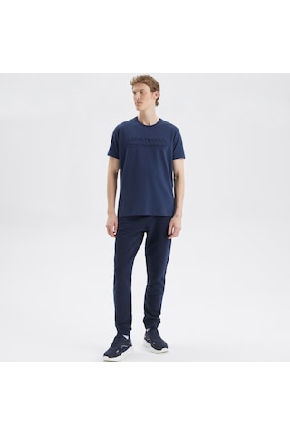 Nautica Erkek Lacivert Standart Fit Baskılı T-shirt Baskılı V35010t Lacivert