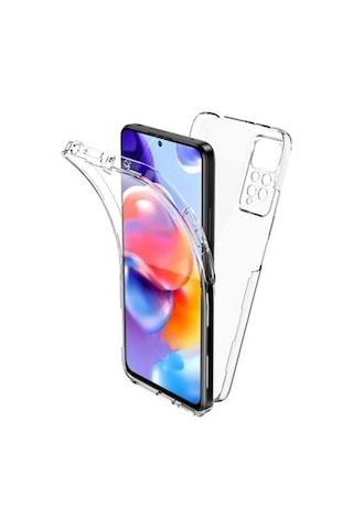 Adige Xiaomi Redmi Note 11 Uyumlu Kılıf Ön Arka 360 Koruma Arka Sert Mika Ön Silikon Şeffaf