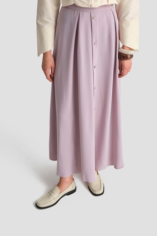 Armine Trend Düğme Detaylı Kloş Etek Lila 25yt113