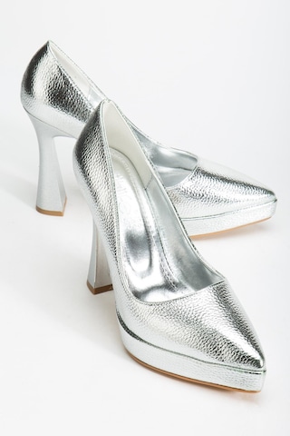 Suins Valen Kadın Platform Topuklu Stiletto Ayakkabı Gümüş