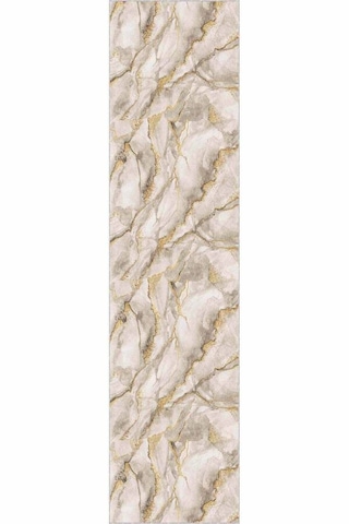 Bej Gold Kaymaz Mermer Desen Özel Ölçü Rulo Yolluk Ar258n11 Bej - Gold