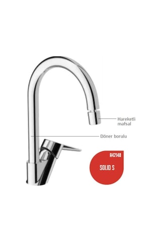 Artema Solid S Mafsallı Mutfak-Eviye Bataryası A42148 Oynar Başlı