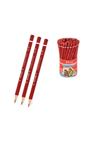 Mikro Kırmızı Jumbo Üçgen Ilk Kalemim Kırmızı Kalın Kurşun Kalem 3 Adet