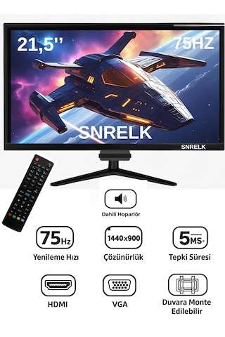 Snrelk 21,5" Sesli Dahili Hoparlör 12v Kumandalı Geniş Ekran 75