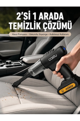 Kablosuz Araç El Süpürgesi Hava Pompası Kombinasyon 51 Dba - 60 Dba