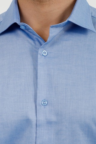 Uki Mavi Comfort Fit Uzun Kol Oxford Klasik Gömlek Mavi