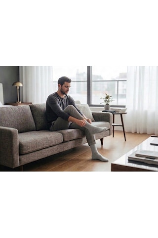 Heren Socks Heren Bambu 4'lü Erkek Soket Çorap Asortili Premium , Burun Dikişsiz, Yıkamalı Gri Bej Lacivert Füme