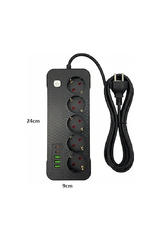 Akım Termal Çocuk Korumalı 3x Usb 2x Type-c Girişli 5li Priz 2 Metre Kablo 2500w Diğer