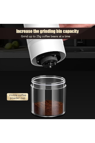 Bloomnest Kahve Çekirdeği Öğütücü 6 Vitesli Seramik Usb Otomatik Duran Öğütücü Siyah