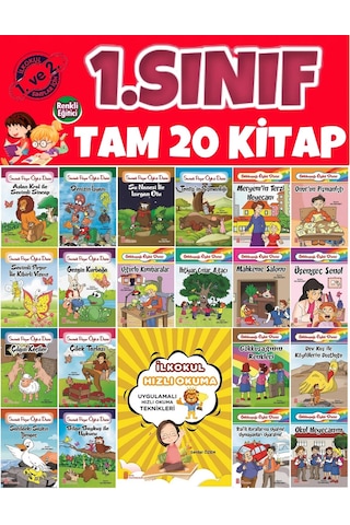 1. Sınıflar İçin Tavsiyeli Kolay Okuma Hikaye Kitapları Seti Hızlı Okuma Kitabı Hediyeli
