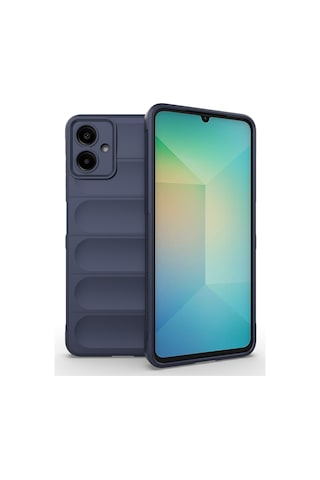 Zore Samsung Galaxy Uyumlu A07 Kılıf Esnek Tpu Oyuklu Arka Yüzey Tasarımlı Ogaa Etnik Silikon Kapak - Lacivert