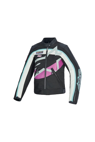 Alpinestars Idles Korumalı Kadın Motosiklet Montu Siyah Beyaz Mor