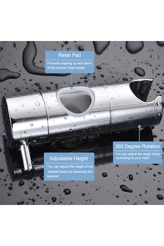 Suofeng Banyo Duşu Tutucu, 19-25mm Boru Çapı Uyumlu, 360 Dönebilen, Yükseklik Ayarlanabilir, Ayna Çelik, Kolay Kurulum Diğer
