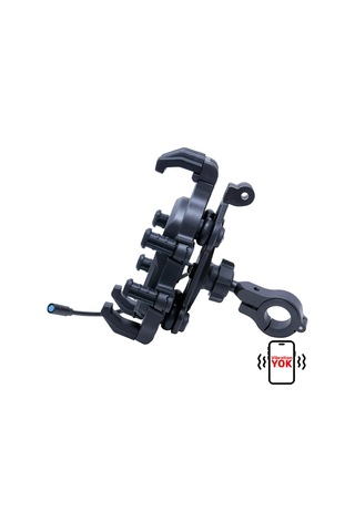 Caretech Ct-m11 Telefon Tutucu Titreşim Önleyicili Motosiklet Gidon Ayna Montajlı Type-c Hızlı Şarj Siyah