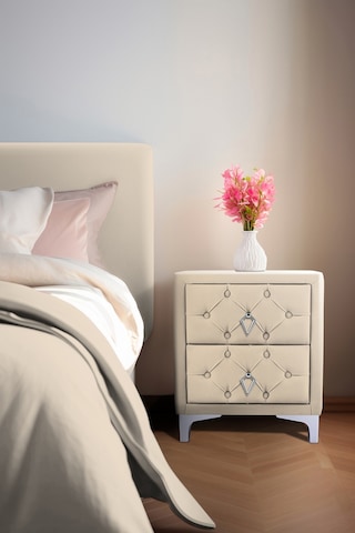 Ruby 2 Çekmeceli Komodin-silver Model Kapitoneli Yatak Odası İki Çekmeceli Komodin&şifonyer Modeli Krem
