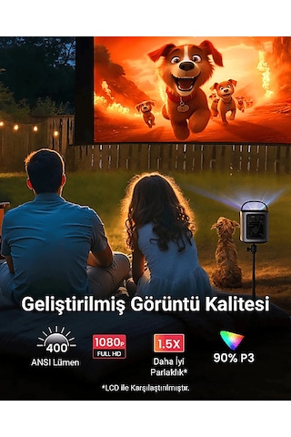 Anker Nebula Mars 3 Air Akıllı Taşınabilir Wifi Kablosuz Projeksiyon Cihazı Siyah