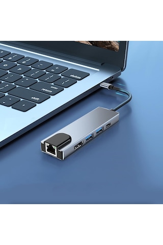 Type-c Hub Ethernet Hdmi Usb Aktarım Hızı Usb C Hub 5 İn 1 Usb