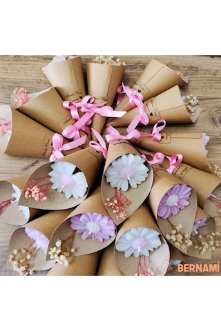 Papatya Buketi Mum, Düğün Hediyesi, Nikah Şekeri, Bebek Şekeri, Çiçek - 20 Adet