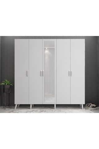 Açelya Portmanto Vestiyer Beyaz - Montaj Dahil 175cm M12