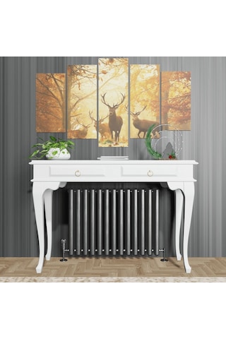 Roys Ahşap 100 Cm Beyaz Çekmeceli Petek Üstü Yüksek  Dresuar Ahşap