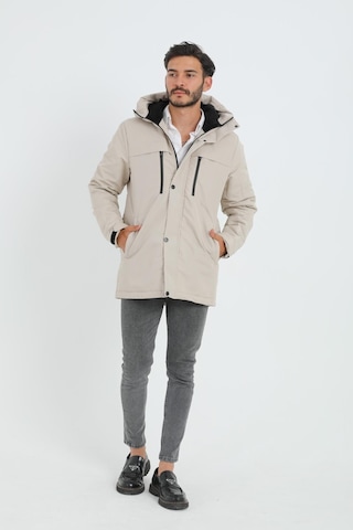 Freemen Spor Erkek Polarlı Su Ve Rüzgar Geçirmez Kapüşonlu Mont & Kaban & Parka-281 Taş