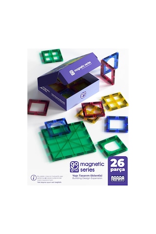 Go Magnetic Series 26 Parça Yapı Tasarım Eklentisi - Mıknatıslı Manyetik Bloklar