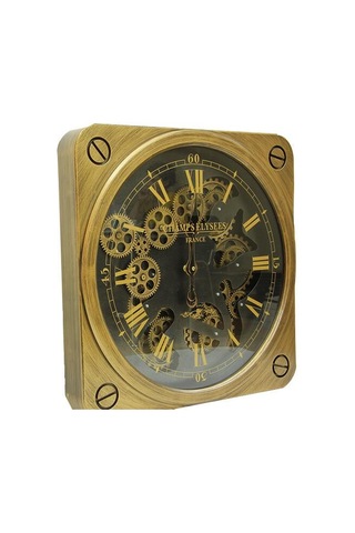 Kenpazar Saat Çarklı Kare Roma Rakamlı Duvar Saati Dekoratif Hediyelik çok Renkli