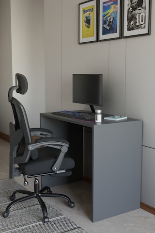 Alpa Ev Mobilya Çalışma Masası, Modern Bilgisayar Masası, Ofis & Ev Kullanımı, Minimal Tasarım Antrasit