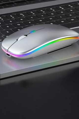 Şarjlı Rgb Işıklı Çift Modlu Kablosuz Mouse, Laptop, Tablet, Telefon, Tv Uyumlu Mouse Sessiz Diğer
