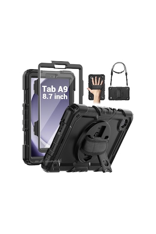 Samsung Galaxy Uyumlu Tab A9 8.7 İnç Sm-x110 Kılıf Askılı Zırh Tank