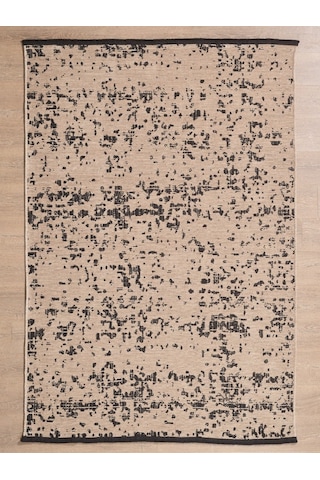 Bohem Tarz Geometrik Desenli Pamuk Taban Bej Renk Şönil Kilim