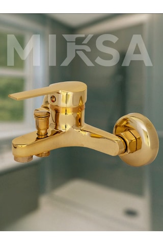 Gold Mix Banyo Duş Bataryası Musluğu , Yerli Üretim Altın