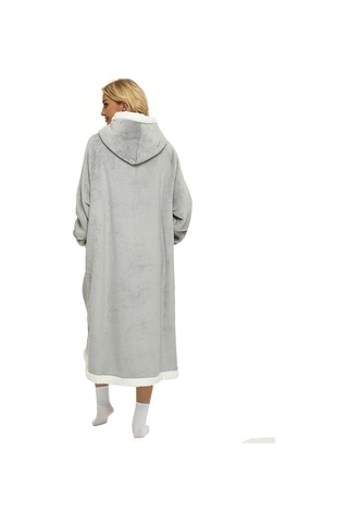 Sones Tembel Battaniye Kuzu Yünü Tv Battaniyesi Giyilebilir Battaniye Açık Gri