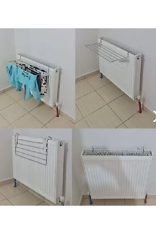 Yakut Serisi -kalorifer Petek Üstü Çamaşır Kurutma Askısı - Pratik Çamaşır Teli - Kompakt Kurutmalık Antrasit