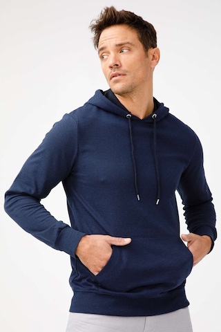 Igs İgs Erkek Lacivert Modernfıt / Ekstra Dar Kalıp Kapşonlu Fermuarsız Sweatshirt Lacivert