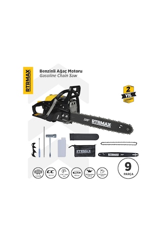 Rtrmax RTM960 Benzinli Ağaç Kesme Motoru 3 Hp 57 Cc 45 cm Pala