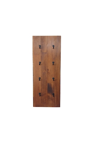 Doğal Ahşap 8 Li Kahve Fincanı Askılığı 17x40 Cm Duvar Tipi Espresso Fincan Standı .