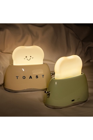 Wezone Şarj Edilebilir Tost Şeklinde Gece Lambası - 3000k Sıcak Sarı Işık, 1200mah Pil, 30/60 Dakika Zamanlayıcı