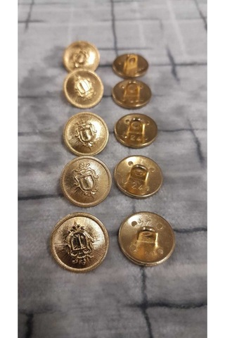 Gold Metal Düğme 24 Boy 14 Mm ,10 Adet