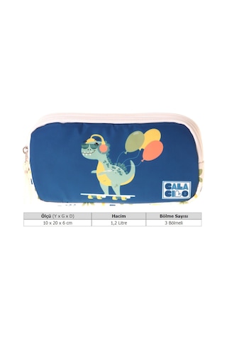 Calacilo Erkek Çocuk İlkokul Kalem Çantası - Dinazor Baskılı Petrol Mavi Renk Dinosaur - C4046