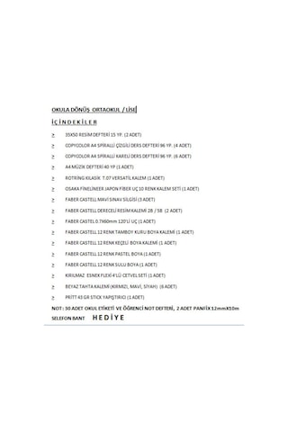 Okula Dönüş Ilkokul 2. Sınıf, 3. Sınıf, 4. Sınıf Kırtasiye Seti Çantasız Ful Set Yok Yok 36 Parça