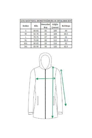 Escetic Siyah Çıkarılabilir Kapüşonlu 2 Cepli Su Ve Rüzgar Geçirmez Kadın Softshell Mont 6331-3512-siyah Siyah