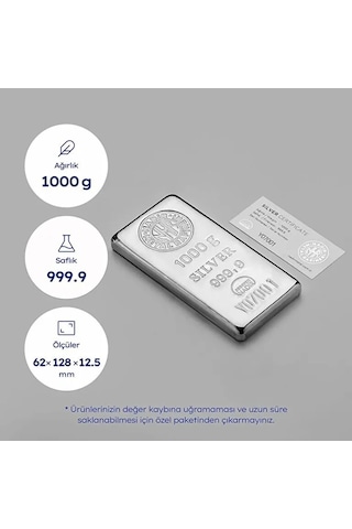 1000 Gram Gümüş Külçe 999.9